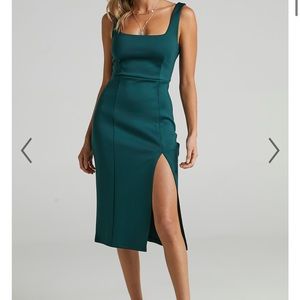 Emerald green midi dress from showpo